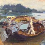 Boat on the Loire, 12x16