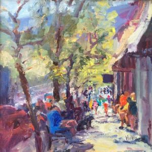 In Front of the Coffee Shop 12x12