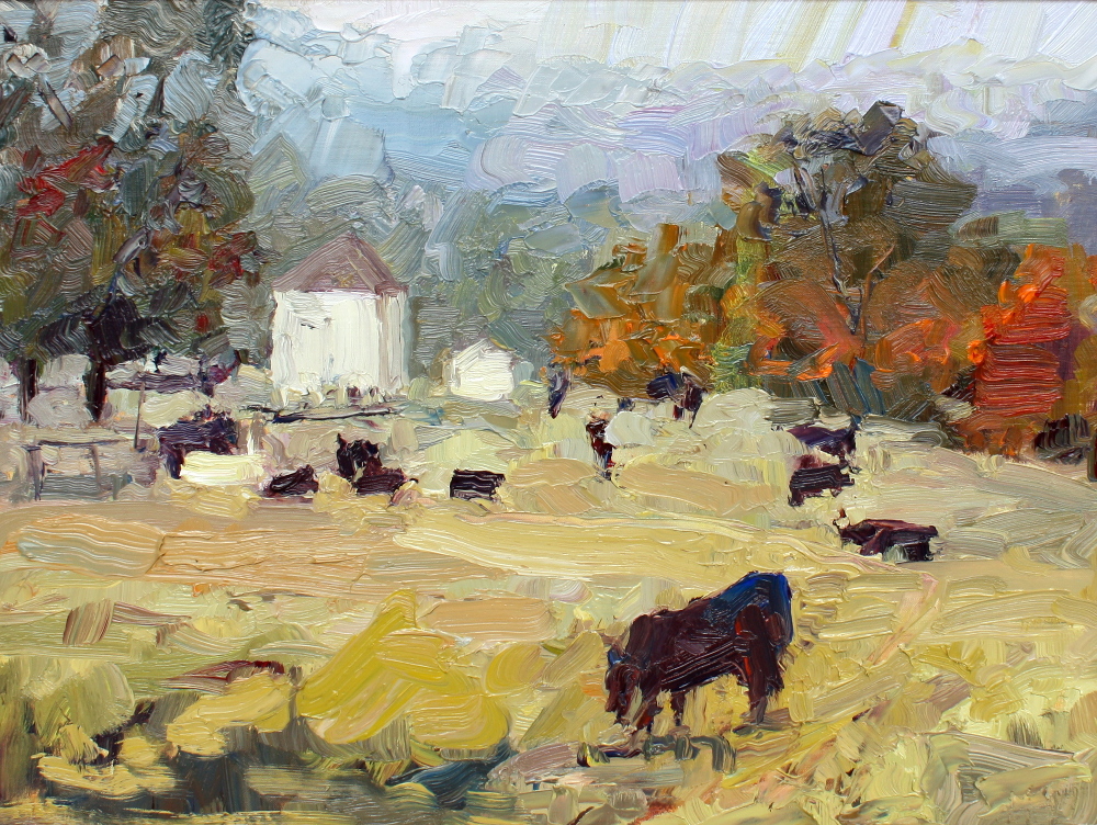 Cows and Old Farmhouse 11x14