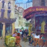 Cafe in Chinon 12x9