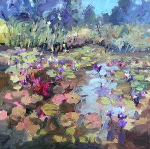 Blue Lotus Pond 12x12